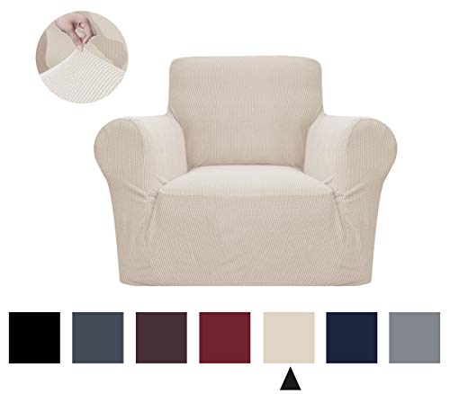 Binztec 1-Pieces Chair Cover Knitted Jacquard Spandex Sofa Slipcover Stay in Place Super