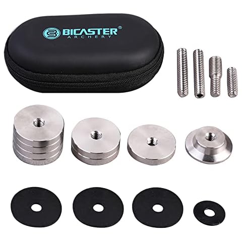 Bicaster Archery Bow Stabilizer Weights 224g Stainless Steel Balance Bar Counterweight Cover