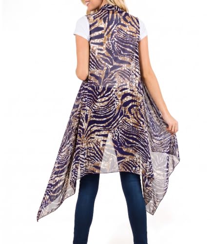Image of Scarfand's Women's Sheer Open Front Lightweight Sleeveless Long Duster Cardigan Vest