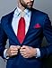 DiBanGu Silk Formal Necktie Set for Men Red Solid Color Tie and Tie Knot Cover Set with Handkerchief Cufflinks Fashion Wedding Bussiness