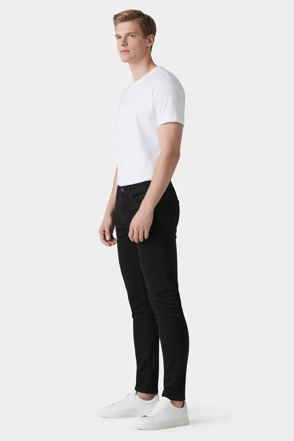 GINGTTO Jeans Homme Pantalon Skinny Élastique Slim Fit Extensible Tapered Denim Pants
