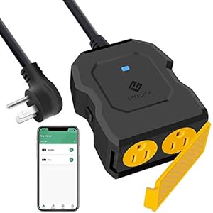 Outdoor Smart Plug, Etekcity Outdoor WiFi Outlet with 2 Sockets, Works with Alexa & Google Home, Wireless Remote Control…