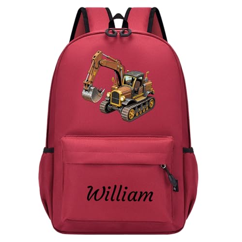 Generisch Mochila infantil personalizada, mochila individual para niños con nombre y diseño, mochila impermeable para guardería/escuela primaria/adolescentes, mochila para niñas y niños S/M/L, Vino, S