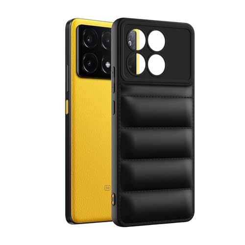 Image of Plus Puffer Case Camera Protection Flexible Back Cover for Poco X6 Pro 5G - Black