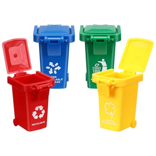HANABASS 12 Pcs Mini Trash Can Toy with Lid, Small