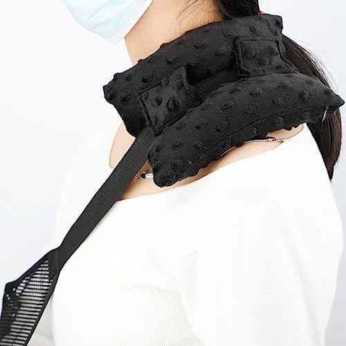 Neck Pad Strap Cushion Pillow for Arm Sling Comfort Shoulder Support Pad Rotator Cuff Replacemet Surgery Elbow Brace Carry Padded Cover Broken Wrist Hand Injury Cast, Minky Dot Black