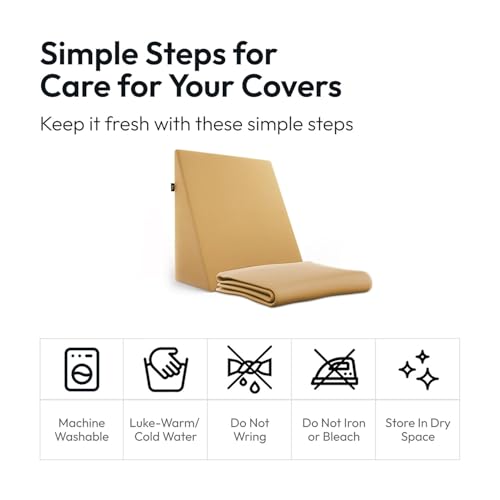 Image of Frido Wedge Plus Cushion Cover | Ultrasoft, Breathable & Cool Pillow Cover | Aesthetic Pillow Cover for Home | Durable & Machine Washable | Mustard Yellow