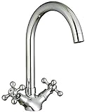 Die Armatur ist schwenkbar! Retro Niederdruck Chrom Spültisch Küchen Armatur Küchenarmatur Sanlingo