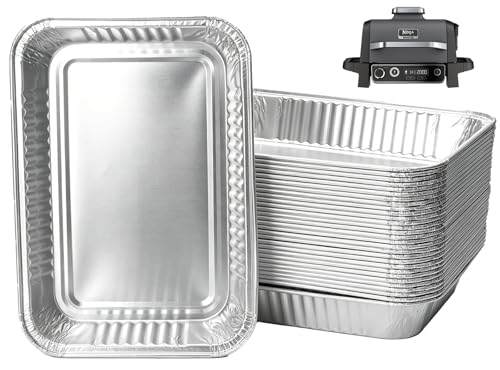 WEBROIL Grill Drip Pan Liner for Ninja OG700 OG701 OG751 Series Woodfire Smoker Accessories Aluminum Disposable Foil Grease Liners Compatible with Weber Q/Spirit/Genesis Gas Grill 30 Packs