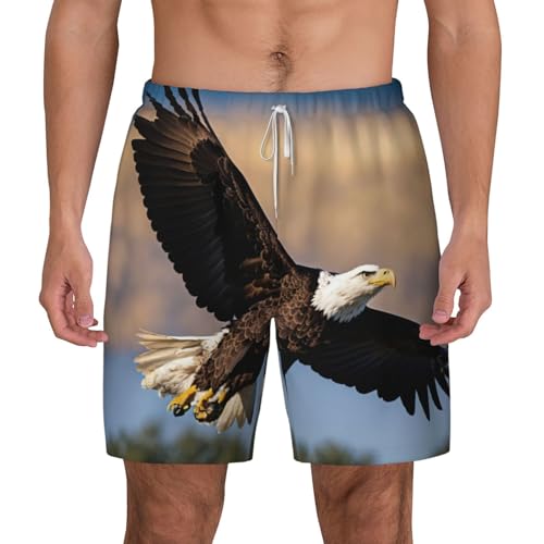 Short de bain pour homme avec imprimé aigle volant et séchage rapide