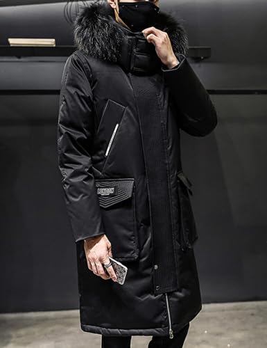 COZYPOIN Mens Long Puffer Jacket Heavy Warm Winter Coat with Hood Zip Up Windproof Padded Down Parka Outerwear3