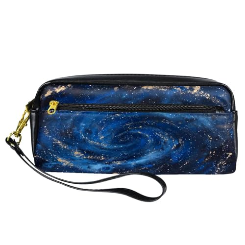 Astuccio per matite astuccio per cancelleria per studenti con cerniera per ragazzi e ragazze forniture per scuola e ufficio motivo a spirale stellata Multi poliuretano blu