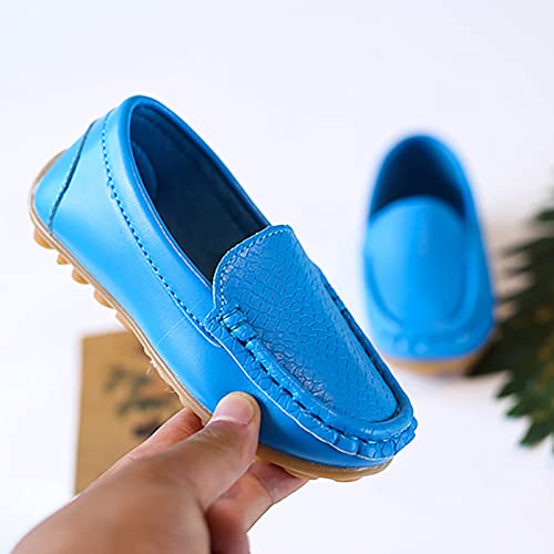 Toddler Little Kid Boys Girls Soft Slip On Loafers Dress Flat Shoes Boat Shoes Casual Infant Shoes Boys (Blue, 28)2