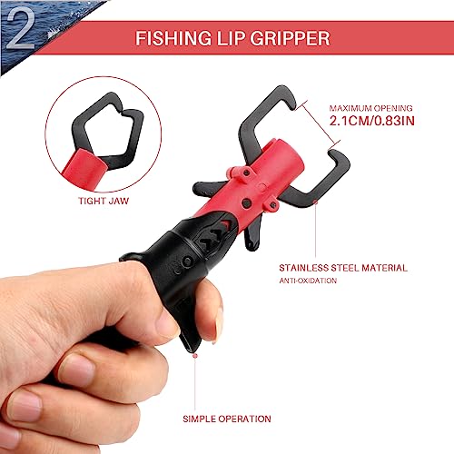 Image of mouhike Fishing Pliers Fish Lip Gripper Fishing Tool Kit for Men Women | Saltwater Multifunctional Fishing Line Cutter Hook Remover with Lanyard Sheath Fly Ice Pliers Fishing Gear Fishermen Gift