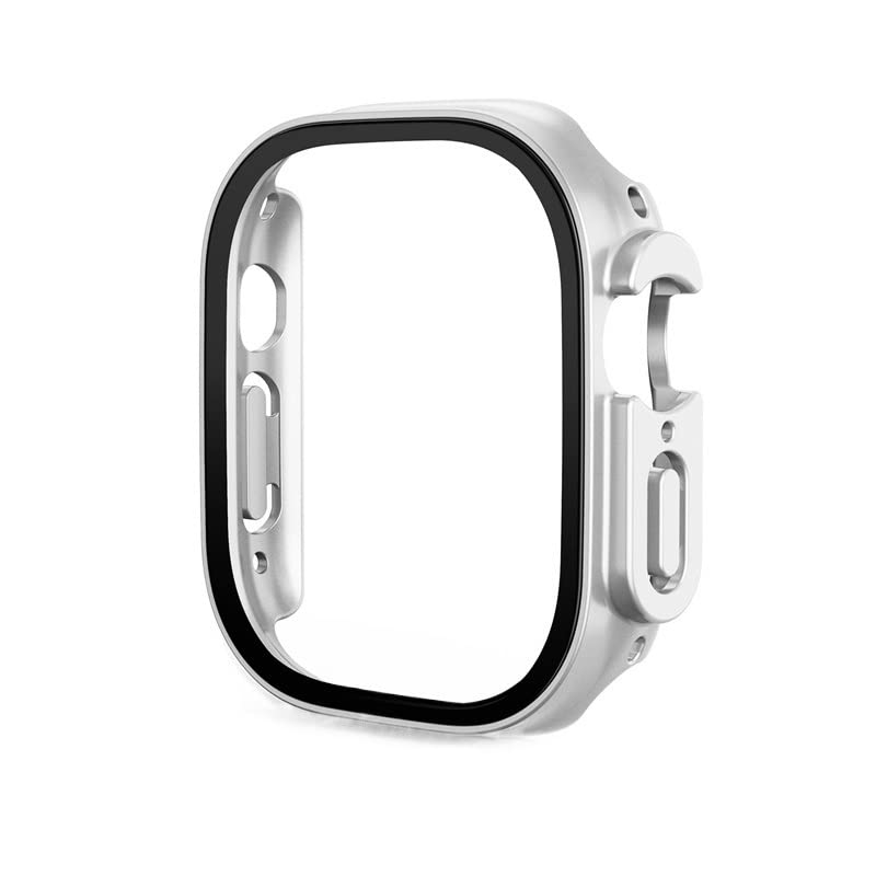 Coque Apple Watch Ultra 49mm verre trempé pour le sport et le quotidien iWatch argent