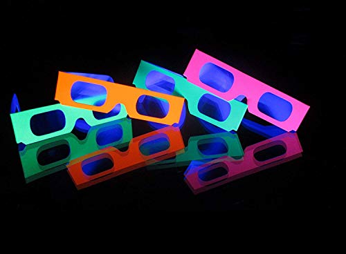 Akiimy 100 Packs 3D Fireworks Glasss Firworks 3D Paper Glasses Rainbow Diffraction 3D Glasses - Folded & Sleeved #TOP4