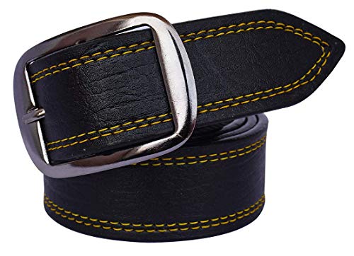 Image of Veteran Men's Black Formal Synthetic Leather Belts Formal /Casual Belt for men(vT-0328)