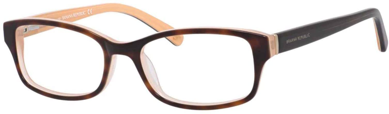Banana Republic Cali/N Eyeglasses - Havana Peach / Demo Lens / Rectangular / 49mm, 100% Authentic