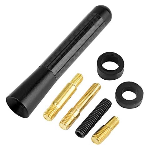 Car Aerial Antenna,3” Car Aerial Carbon Fiber Screw Radio Roof Short Rod Small Stubby Mini Antenna Black for Universal Car Modification Cover