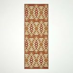 HOMESCAPES Luxury Runner Outdoor Rugs for Garden Patio 100% Waterproof Recycled Plastic Mat Carpet 75 x 200cm Reversible Red & Orange Geometric Rug Anya, Indoor/Outside & Portable, Seamless