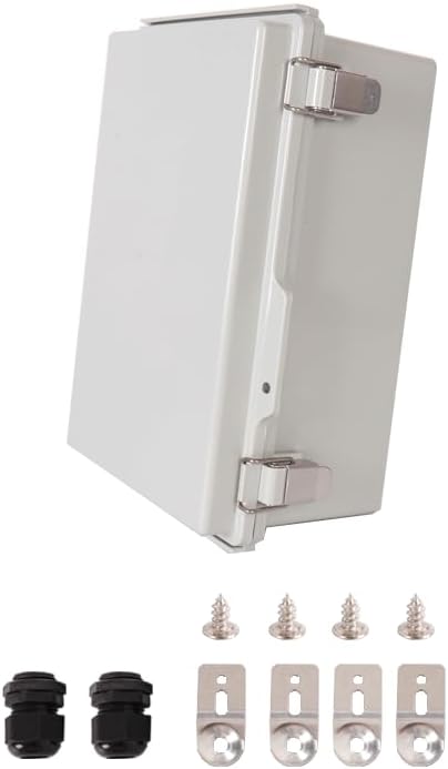 Waterproof Junction Box IP67, ABS Plastic Electrical Enclosure with Hinged Grey Cover 380x280x130mm (14.96"x11.02"x5.12")–Outdoor/Indoor Use