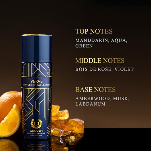 Image of Denver Black Code 150 ML & Verve 200 ML Deodorant For Men, Pack of 2 | Long lasting Deodorant