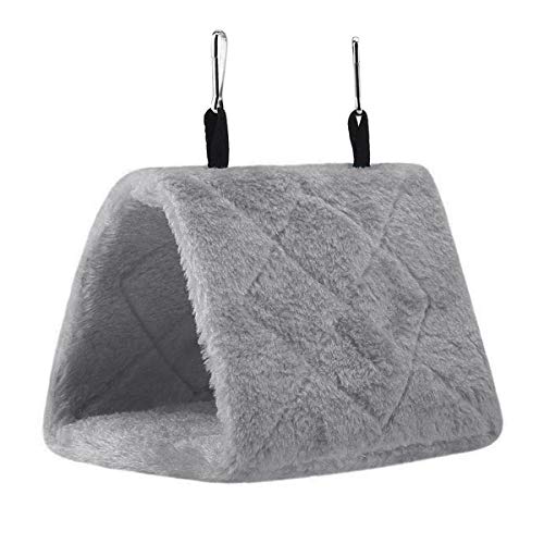 Image of Furry Warm Bird Nest House Winter Parrot Hanging Hammock Cage Tent Plush Bird Hut Hideaway Cute Guinea Pig Hamster House Cave Small Animal Sleeping Bed for Gerbil Parakeet Squirrel Hedgehog