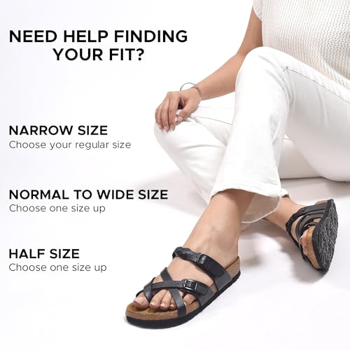 Image of AEROTHOTIC Recovery Slides for Women Cork Footbed Adjustable Straps Sandals