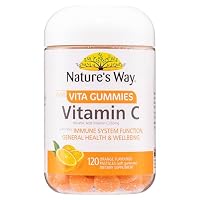 Nature's Way Adults Vitamin C Vita 120 Gummies, Vitamin C Gummies for Adults, Nature's Way Vita Gummies, Immune Support, Antioxidant, Orange Flavour, Daily Supplement