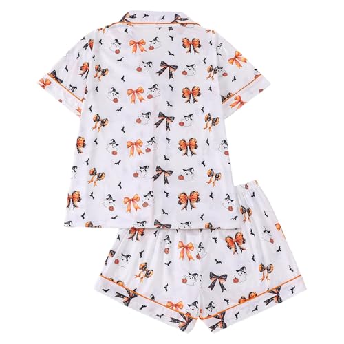 Halloween Pajamas Women Satin Pajama Set Silk Pj 2 Piece Loungewear - image 2