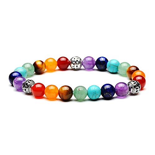 Pierre de mode sept chakras et perles naturelles 8mm de haute qualité