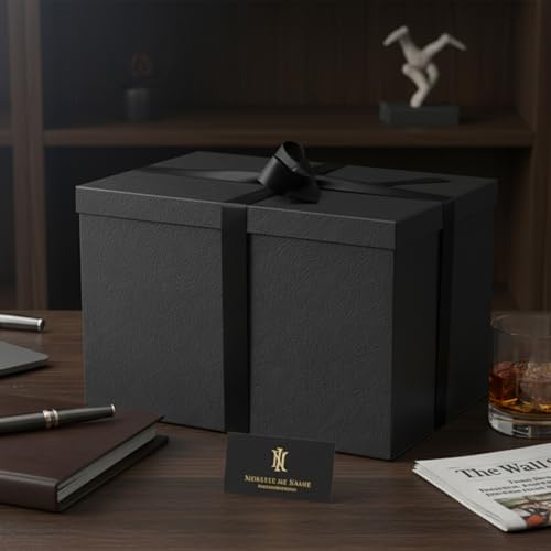 YINUOYOUJIA Extra Large Gift Box,17x11x11 Inches Black Gift Boxes with Lids for Presents,11-inch Deep Gift Box for Wrapping Gifts.Ideal for Birthday,Weddings,Anniversary,Christmas or Business.
