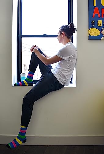 Men's Colorful Dress Socks - Fun Patterned Funky Crew Socks For Men - 12 Pack4