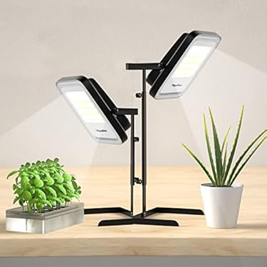 AMAZON - VegeBox LED Grow Light with Stand, Full Spectrum LED Growing Lamp Kit for Floor Inoor Plant Fruit Flowers, 16″ Height Adjustable with Hydroponics Box – 25W