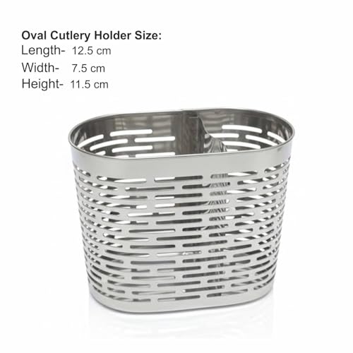 Image of FINALITY cutlery holder for kitchen accessories, Best use for spatula holder (Silver - Small Oval cutlery)