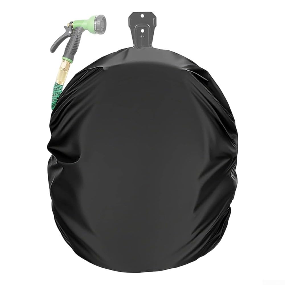 Hose Reel Cover for Outdoor Garden Garage Patio, 420D Oxford Waterproof Weatherproof for UV Resistant Protector, Duty Storage Bag(Black)