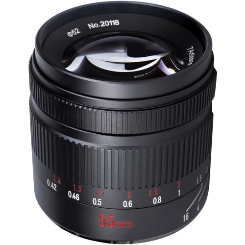 7artisans 55mm F1.4 Mark II APS-C Manual Focus Lens Large Aperture Mirrorless Cameras Lens Compatible with Canon EOS R Mount EOS R, R3, R5, R6, R7, R10, RP, R100, R50