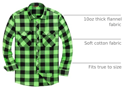Image of Alimens & Gentle Men's Button Down Regular Fit Long Sleeve Plaid Flannel Casual Shirts