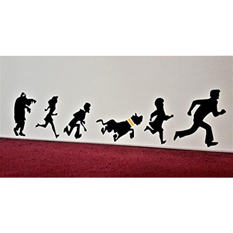 uksellingsuppliers Scooby Doo Cartoon Decal Wall Sticker Skirting Board Wall Art Sticker Vinyl Decal 27cm x 6cm high Black With Yellow Collar Cover
