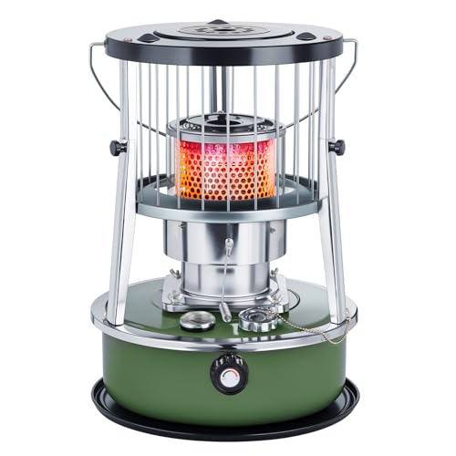 10,000 BTU Kerosene Heater & Stove, Portable Non Electric Kerosene Heaters for Indoor Use, Camping, Garage, Home, and Emergency Use