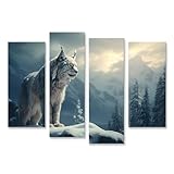 islandburner Bild auf Leinwand Luchs im verschneiten 