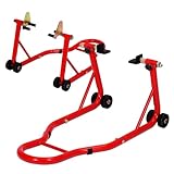 GarveeTech Motorcycle Stand Lift - 900Lbs Front & Rear Combo Universal Motorcycle Stands,Compatible With Sport Bike Most Y aMaha H onda K awasaki S uzuki B M W Motorcycles,Red