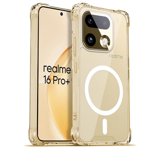 Image of AESTMO Clear Back Cover for Realme 16 Pro Plus | 360 Protection | Transparent Back Cover for Realme 16 Pro Plus (PC + TPU, Compatible with MagSafe Accessories, Transparent Bumper)