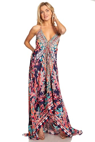 Image of Sakkas Lizi 2025 Womens Maxi High-Low Halter Handkerchief Long Dress Beach Party