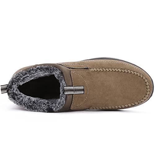 Image of COSIDRAM Men Shoes Winter Snow Boots Cotton-Padded Slip on Casual Warm Walking Sneakers Waterproof House Shoes