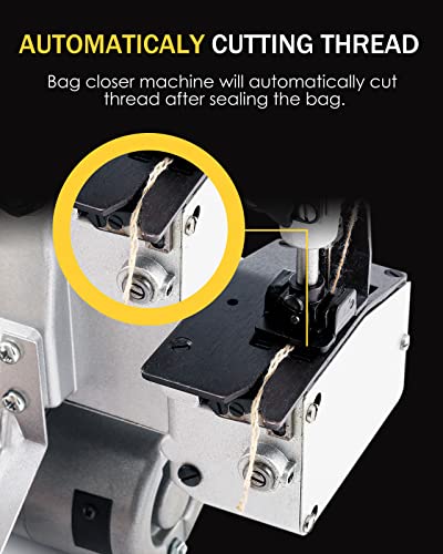 Moonshan Bag Closer Machine Industrial Bag Closing Machine Heavy Duty Bag Sewing Machine Automatic Woven Bag Sewer Packing Machine For Packing Bags Non-Woven Fabrics Leather (Gs1-033 Pro) #TOP4