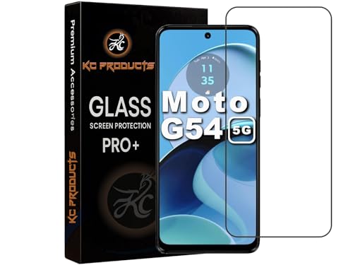 Image of Tempered Glass Screen Protector Compatible For MOTO G54 / Motorola G54 with Easy Self Installation Kit