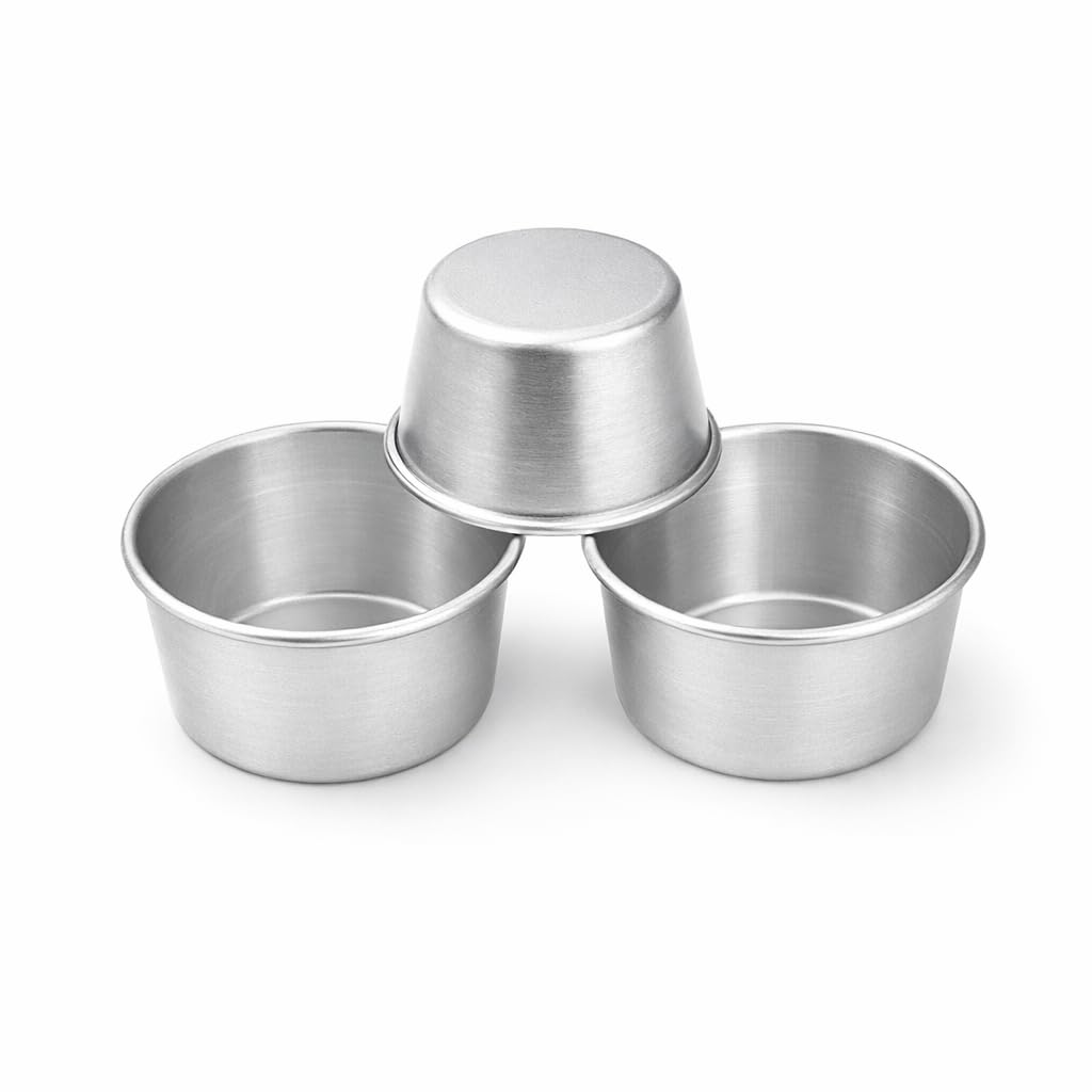 TANISHI KITCHEN'S™ Aluminium Ice Bowls Silver Ice Donga Set Barf Dibba Set and Cake Baking Mould Multipurpose Kitchen & Baking Container (3)