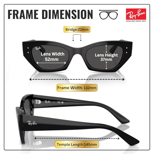 Image of Ray-Ban RB4430 ZENA BIO-BASED Shape Sunglasses with Official Eyewear Kit