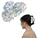 Blue Leaf Hair Claw Clip 3.5 Inch Strong Grip Hair Clip French Design Women Girls Hair Styling Accessories for Thick Thin Hair